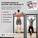 DMoose Fitness Pull Up Bar for Doorway - Upto 250 Lbs Capacity, No Screwing or Slipping, Hanging Pullup & Chin Up Bar for Door Frame - Multi Padded Grips for Strength Training with Installation Guide