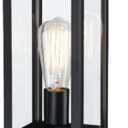 WISBEAM Outdoor Post Light, Pole Lantern, E26 Base 60W Max, Metal Housing Plus Glass, ETL Qualified, Bulbs not Included (16.5 Inch, Black)