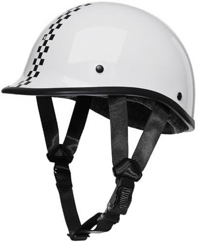 TRIANGLE Half Shell Helmet Motorcycle for Adults Men German Style Scooter Moped Motorcycle Helmet, Open Face Meet Dot Approved. L
