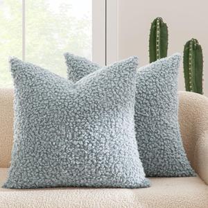 MIULEE Pack of 2 Throw Pillow Covers 20x20 Inch Faux Fur Decorative Sherpa Pillow Covers Fuzzy Accent Soft Sheepskin Fleece Cushion Cases for Boho Home Decor Couch Living Room Bed