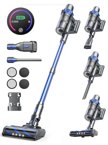 Cordless Vacuum Cleaner, 45KPA 550W Vacuum Cleaners for Home, Stick Vacuum with Color Touch Display, Intelligent Auto Mode, Up to 60Mins, Handheld Vacuum Cleaners for Hardwood Floor Carpet Pet Hair