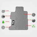 IKON MOTORSPORTS, Floor Mats Compatible with 2006-2011 Honda Civic Coupe & Sedan, Gray/Grey Latex All Weather Easy Clean Interior Car Carpets Full Set 3 Pieces