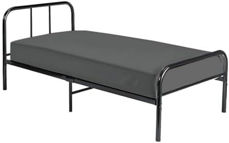 Cot Fitted Sheet 30 x 75, 100% Egyptian Cotton, 1 PC Cot Size Bottom Sheet Only, Perfect for Narrow Twin, Camp Bunk, Army Cots, Trifold Mattress, Camping Cot, Guest Bed Replacement(Dark Grey)