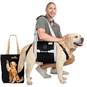 Dog Lift Harness for Large Dogs, Full Body Dog Sling Carrier with Handle, Up to 60 lbs, for Up Stairs/ Back Legs Support/ Dogs Joint Injuries/ Arthritis/ Nail Clipping