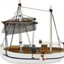 Hampton Nautical 6" Wooden Model Ship Fishing Impossible Boat