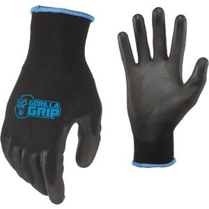 Gorilla Grip Work Gloves, Never Slip Maximum Grip All-Purpose, Gloves for Men, Superior in Wet, Dry, Oily Conditions, Polymer Palm, Large Size, 15 Pairs, Black/Blue | 25042-25