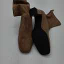 Trakxy Women's Square Toe Ankle Boots Faux Suede Low Block Heel Chelsea Boots Women Shoes (8, Apricot)