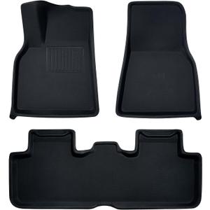 Premium TPE All-Weather Floor Mats for Tesla Model Y 2019-2026 Juniper with High Edges,1st & 2nd Row Waterproof Car Accessories, Pedal Safe Design, Easy to Clean