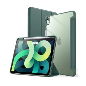 JETech Case ONLY for iPad Air 11-Inch M4/M3/M2 (2026/2025/2024), iPad Air 5/4 (2022/2020 5th/4th) with Pencil Holder, Clear Transparent Back Slim Stand Shockproof Tablet Cover (Misty Blue)