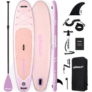 Quashley Inflatable Stand Up Paddle Board,Inflatable Paddleboards 32/34 Inch Wide,All Around SUP for Beginners with Lightweight Paddle,Hand Pump,Backpack,Leash,Durable & Portable iSUP Board