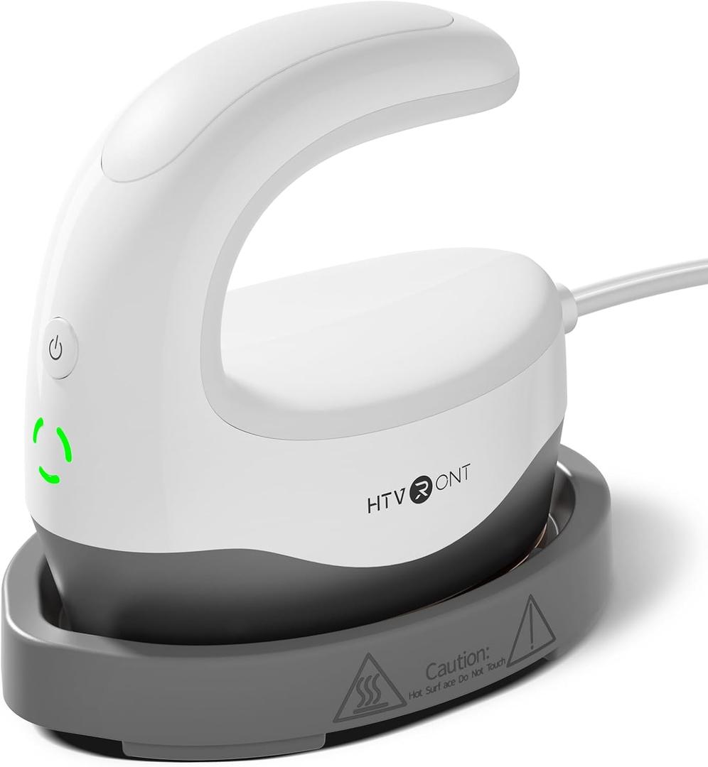 HTVRONT H1 Pro Mini Heat Press Machine - Heats Up in 2 Minutes, Small Heat Press with Indicator Lights&Auto Shut-Off, Mini Iron for Crafts for Hats, Shoes, Small Projects, Beginner Friendly