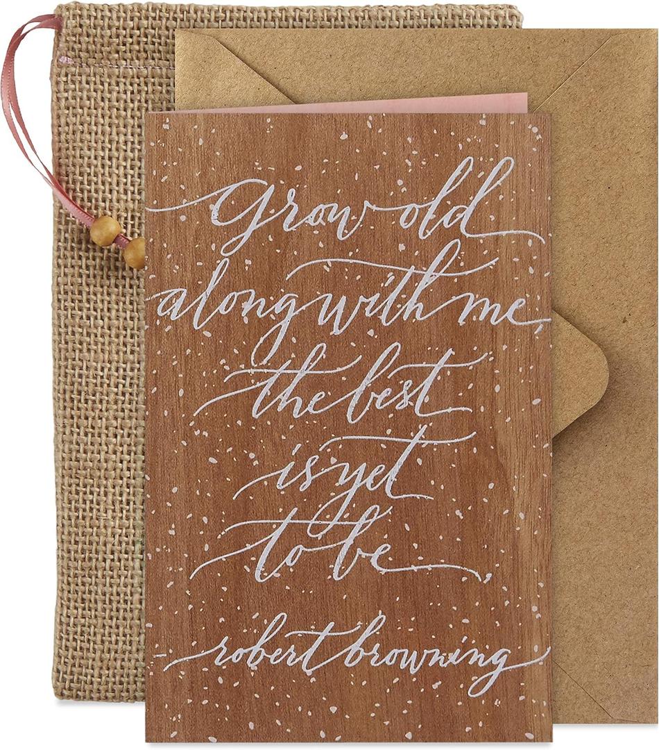 Hallmark Signature Wood Wedding Card, Bridal Shower Card, Engagement Card (The Best is Yet to Be)
