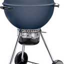 Weber Master-Touch Charcoal Grill, 22-Inch, Slate Blue Premium Outdoor BBQ Grill with Tuck-Away Lid Holder & OneTouch Cleaning System, PorcelainEnameled Kettle