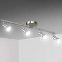 Unicozin LED 4 Light Track Lighting Kit, Matt Nickel 4 Way Ceiling Spot Lighting, Flexibly Rotatable Head, Modern Track Light Included 4 x LED GU10 Bulb (4W, Daylight White 5000K, 400LM)