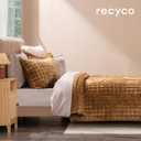 RECYCO Channel Box Stitch Velvet Quilt Set, King Size, Caramel Gold, King/Cal King