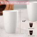 2 x Homienly Kitchen Cups 12 OZ Wheat Straw Drinking GlassesUnbreakable, Lightweight & Reusable Alternative to Plastic Cups,Dishwasher Safe Cups for Kitchen & Outdoor Use (White, 6 PCS)