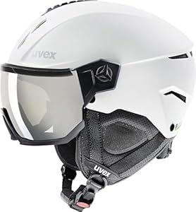 uvex Instinct Visor - Adjustable ski & Snowboard Helmet with Integrated Visor for Women & Men - White-Black Matte - Large