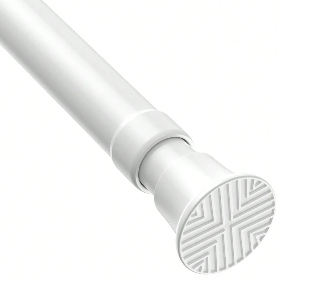 White Tension Curtain Rods 23 to 46 Inch,Spring Loaded Curtain Rods No Drilling,Small Tension Rod for Windows Door Closet,Pressure Rod