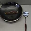 Carbon Steel Wok Pan, 10.2" Woks & Stir-Fry Pans with Glass Lid Cookwares, Nonstick Wok Flat Bottom Small Handmade Chinese Wok For for All Stoves