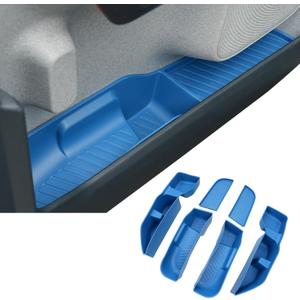 Mabett Door Side Storage Tray for Ford Maverick 2022-2025 Accessories(Not Fit 2026), TPE Front and Rear Doors Storage Insert Organizer Boxs 4PCS Set Fit Maverick(Blue)