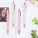 Ireer 4 Pcs Bling Rhinestone Sparkly Pen for Women Diamond Crystal Glitter Metal Ballpoint Ink Pen with 4 Pcs 1.0mm Refills Desk Accessory for Girl Students Gift(Pink, White)
