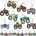 Sasylvia 36 Pcs Monster Truck Party Favors Monster Truck Keychains Birthday Party Decorations Goodies Bags Stuffer Gift for Women Men Charm Accessories, 9 Styles