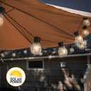 Touch Of ECO Solar Powered 10 LED Bulb Globe Patio String Lights, 20 Feet in Length, Two Lighting Modes, Perfect for Patio, Deck, Garden, and More