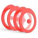 4 Pack Replacement Lids for Pyrex 7201-PC 4 Cup Glass Containers Mixing Bowl Silicone Storage Cover Leakproof Red