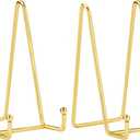 LIONWEI LIONWELI Decorative Plate Stand Holder Picture Frame Stand Easel Display Stand Gold (6 inch (2 pieces))