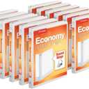 Cardinal 0.5 Inch 3 Ring Binders, White, 12 Pack, Round Ring Binder, Holds 125 Sheets, PVC Free, Customizable Covers, 2 Pocket View Binders for Office and School Organization