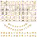 XIMISHOP 1400pcs Round Letter Beads for Jewelry Making, 28 Style Gold A-Z Alphabet Acrylic Beads Kits Heart Beads for Bracelets Making (4 * 7mm)