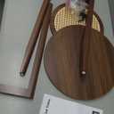 VASAGLE Round Side End Table, 2-Tier Boho Bedside Table with Rattan-Look Storage Shelf, Nightstand for Small Spaces, for Living Room, Bedroom, Home Office, Black Walnut ULET296K01 (15.8"Dia. x 21.9"H)