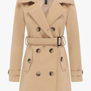 wantdo Women's Double Breasted Pea Coat Winter Mid-Long Trench Coat with Belt Size Small 