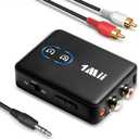 1Mii RCA Bluetooth 5.3 Adapter for TV, 3.5mm AUX Bluetooth Transmitter Receiver for 2 AirPods or Headphones, Home Stereo, Speakers, Projector, Treadmills, PC, with Volume Control, aptX Low Latency