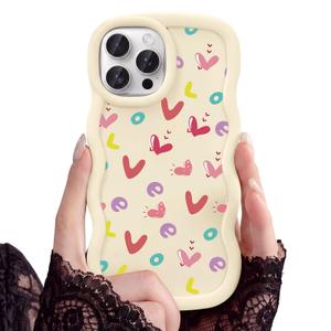 CASBST for iPhone 13 Pro Max Phone Case, Curly Wavy Frame with Cute Pattern