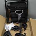 Collapsible Wagon Cart Foldable Beach Wagon with All-Terrain Wheels - 380 LBS Heavy Duty Grocery Cart for Shopping, Beach, Camping, Sports, Garden (Black)