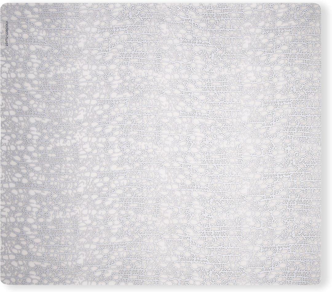 modern-twist 14 x 16 Silicone Placemat, BPA, PVC-Free Table Mat, Dishwasher Safe, Cocoon Print in Silver, Pack of 1 (Rectangle - Cocoon Print)