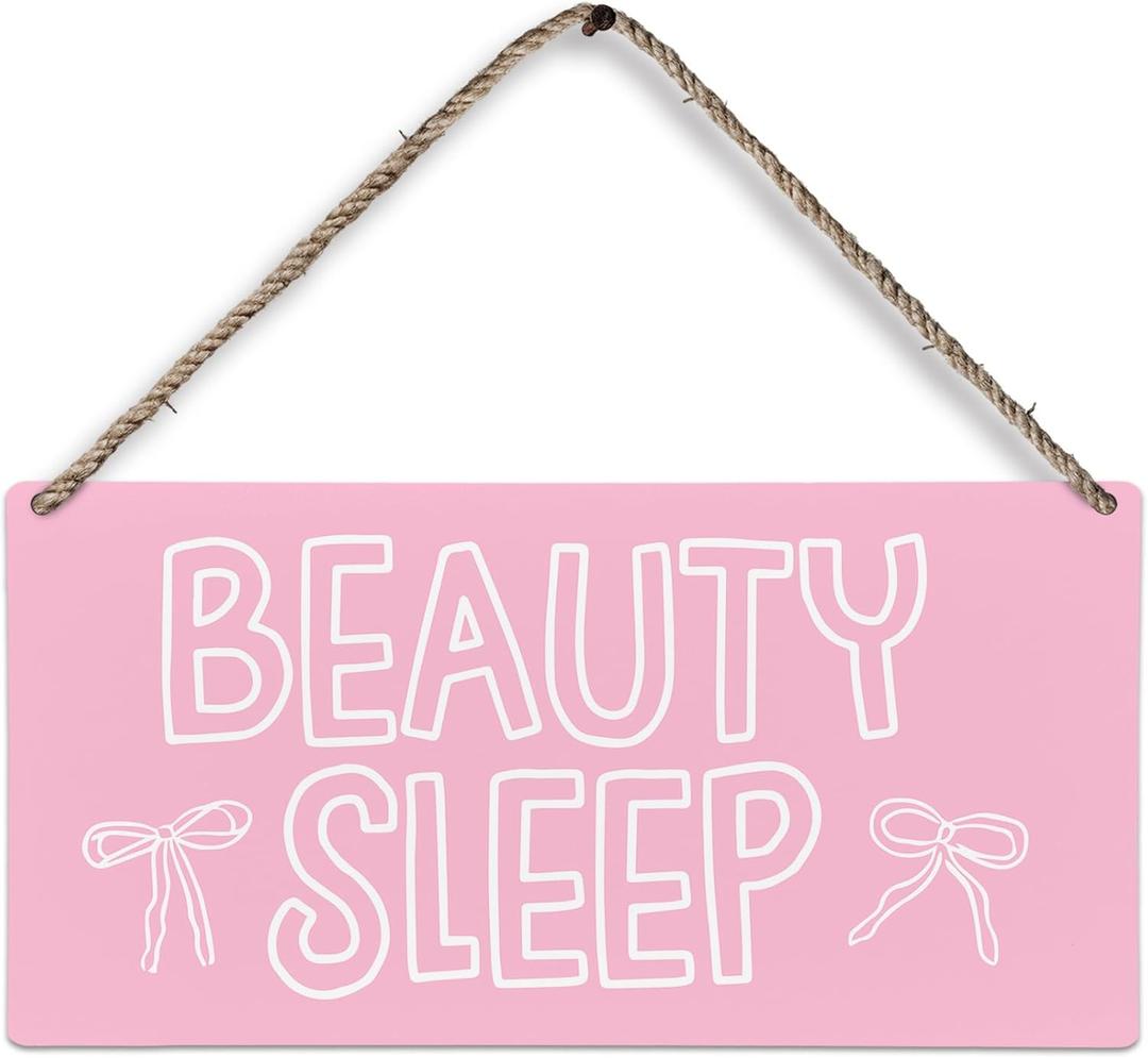 huester Beauty Sleep Pink Coquette Bow Hanging Wood Plaque Sign, Coquette Preppy Room Decor, Preppy Wall Decor, Girly Room Bedroom Decor, Pink Wall Decor for Bedroom, 12x6 in, 669 huester Beauty Sleep Pink Coquette Bow Hanging Wood Plaque Sign, Coquette Preppy Room Decor, Preppy Wall Decor, Girly Room Bedroom Decor, Pink Wall Decor for Bedroom, 12x6 in, 669