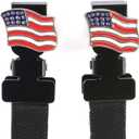 Milwaukee Leather Motorcycle Biker Elastic Bungee for Chaps or Pants in Various Emblems (Set of 2) MLA - One Size Fits Most (Mla4003-usa-flag)