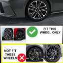 18-Inch Wheel Skin Set Compatible with Toyota Camry 2025 Wheel Covers; Set of 4 Pack; ABS Premium Quality; Snap On Installation (Black&Silver)