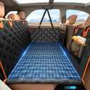 KYG Back Seat Extender for Dogs, Hard Bottom Dog Car Seat Cover for Back Seat Waterproof with Mesh Window and Storage Pocket, Dog Hammock for Cars & SUVs