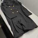 Caintima 2025 Winter Coats for Women Double Breasted Lapel with Pockets A-line Coat，Black S