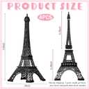Therwen Eiffel Tower Sculpture, Alloy Metal 15 Inch Paris France Statue, Black, Tabletop Decor, Set of 4, Gift for Party, Housewarming, Anniversary, Birthday, Corporate Events