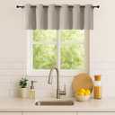 Simplebrand Stone Window Valance for Kitchen 14 Inches Long 2 Panels Set, Room Darkening Valance Curtains for Living Room, Grommet Short Privacy Kitchen Curtains for Bedroom Kids Room, 40Wx14L