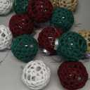 24 Pcs Crochet Christmas Ornament Balls 2.36 Inch Christmas Knitted Ornaments Neutral Hanging Balls Handmade Crochet Baubles for Xmas Tree Rustic Farmhouse Decor(Red, White,Green, Khaki)