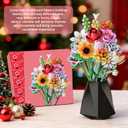 Flower Bouquet Building Blocks Set - 24-Day Countdown Calendar for Spring, Valentine's Day, Mother's Day & Christmas - DIY Colorful Roses & Tulips Building Home Decor for Women, Teens, Mom
