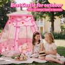 Pop Up Princess Tent with Star Light：Toy for Girl Birthday Gifts, Portable Ball Pit with Outdoor Carry Bag, Collapsible Kids Play Tent for Toddler Indoor Activity Playhouse, NO Balls(Pink)