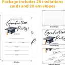 2 x 2026 Graduation Party Invitation - Watercolor Grad Cap, Graduation Invites for Grad Celebration Announcement, 20 Sets with Envelopes Party Favor & Supplies/05, (Assorted)
