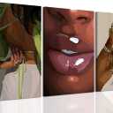 Trendy Black Girl Wall Art Set of 3, African American Woman Canvas Painting Fashion Abstract Black Women Wall Decor Home Aesthetic Poster Prints for Living Room Bedroom Bathroom 12x16 Inch Framed (16L"x12W", Green)