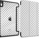 MEEgoodo Case for iPad Air 11 inch M4 2026/M3 2025/M2 2024, for iPad Air 5th/4th Generation Case 10.9 inch 2022/2020, Tablet Cover with Acrylic Transparent Back Shell, Poka Dot Black